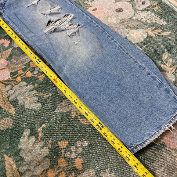 Levi’s Baggy Dad Jeans Womens Distressed light Blue 29 Ripped Wide Leg vintage - Picture 10 of 16